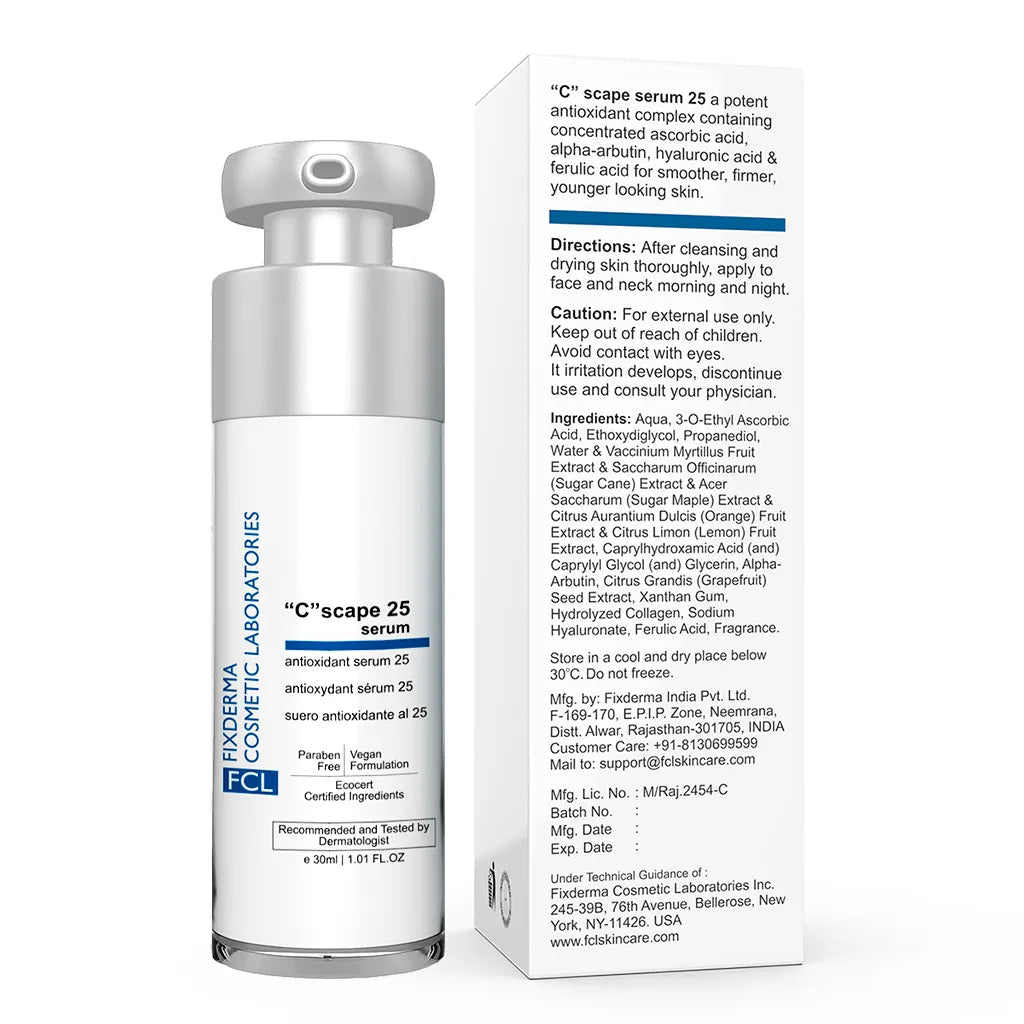 FCL C Scape 25 Serum, 30 ml  with 25% Vitamin C Serum – Brightens Skin, Fades Dark Spots & Boosts Collagen