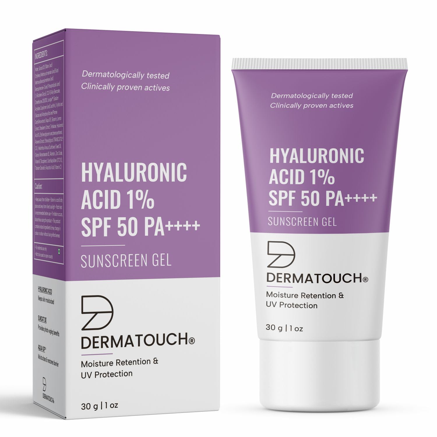 DERMATOUCH HYALURONIC ACID 1% SUNSCREEN | SPF 50 PA++++ | FOR ALL SKIN TYPES | NO WHITE CAST