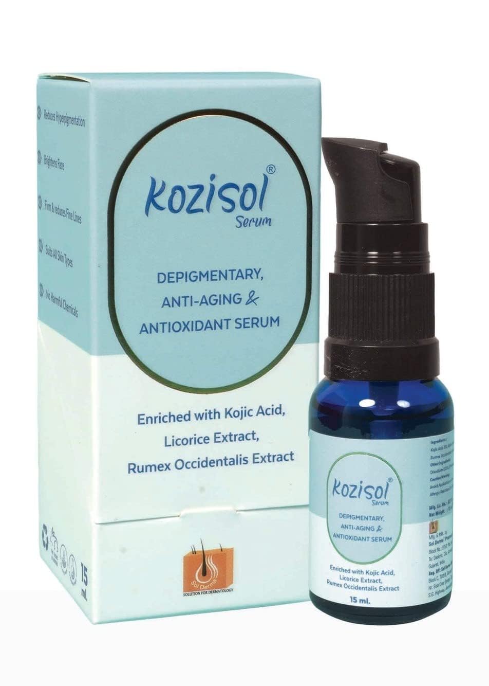 Kozisol Serum For Reduces Pigmentation and Ageing | 15 ml - Skiynse Dermatologique