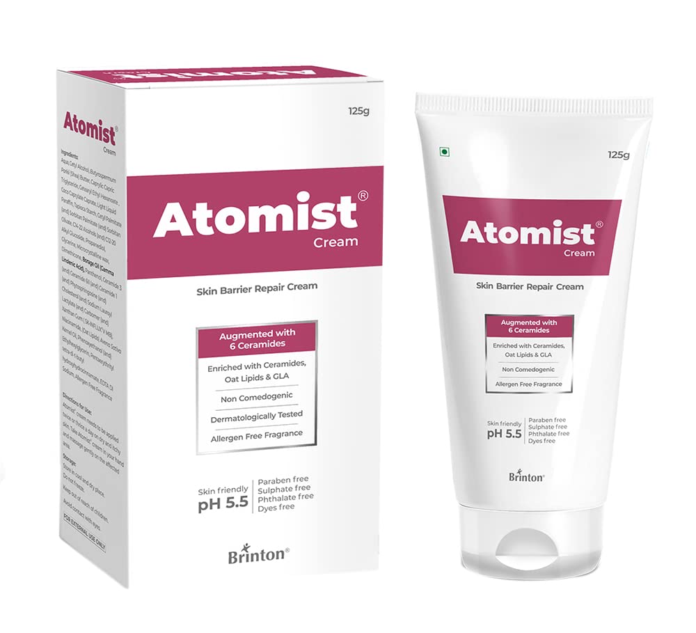 Atomist Skin Barrier Repair Cream / Lotion  for Dry and Itchy Skin | Enriched with Ceramides, Oats Lipids & GLA | Non Comedogenic & Dermatologically Tested