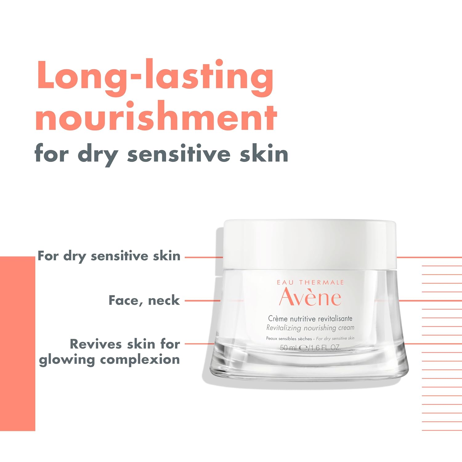 Avene Revitalising Nourishing Cream, 50 ml I Day/Night MoisturizerI Antioxidant I Berry Extracts I Dry/Very Dry & Sensitive skin I Noncomedogenic