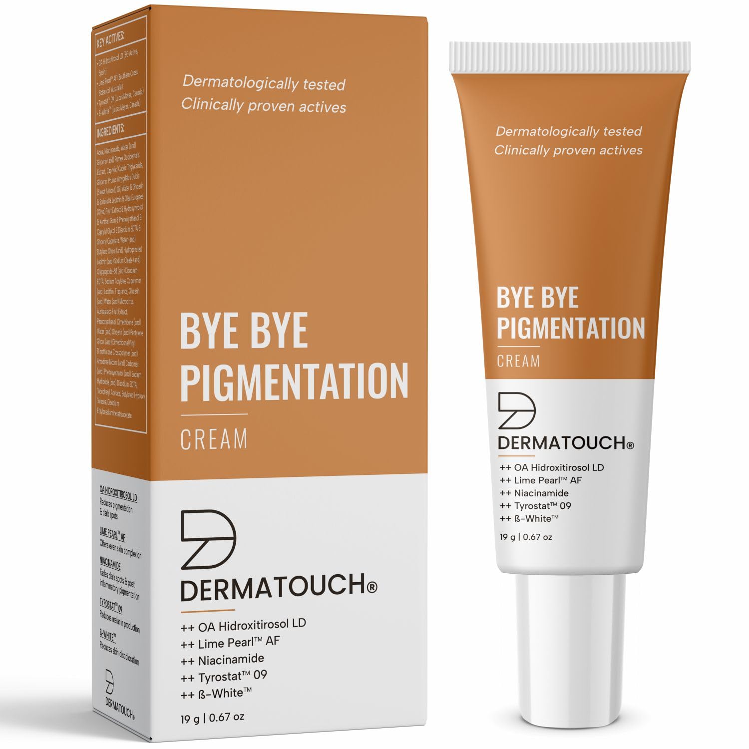 DERMATOUCH Bye Bye Pigmentation Cream | Anti Pigmentation Cream for Women/Men with Niacinamide, B-White, Lime Pearl, OA Hidroxitirosol LD & Tyrostat