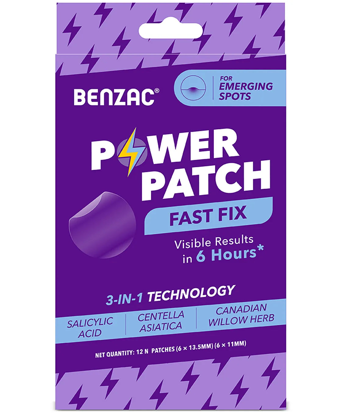 Benzac 3-In-1 Power Patch Fast Fix For Emerging Spots, 12 Patches - Skiynse Dermatologique