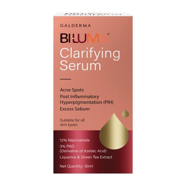 Biluma Clarifying Serum with 12% Niacinamide, 3% PAD (Azelaic Acid Derivative), Liquorice & Green Tea Extract – for Acne Spots and Hyper pigmentation, 30ml - Skiynse Dermatologique
