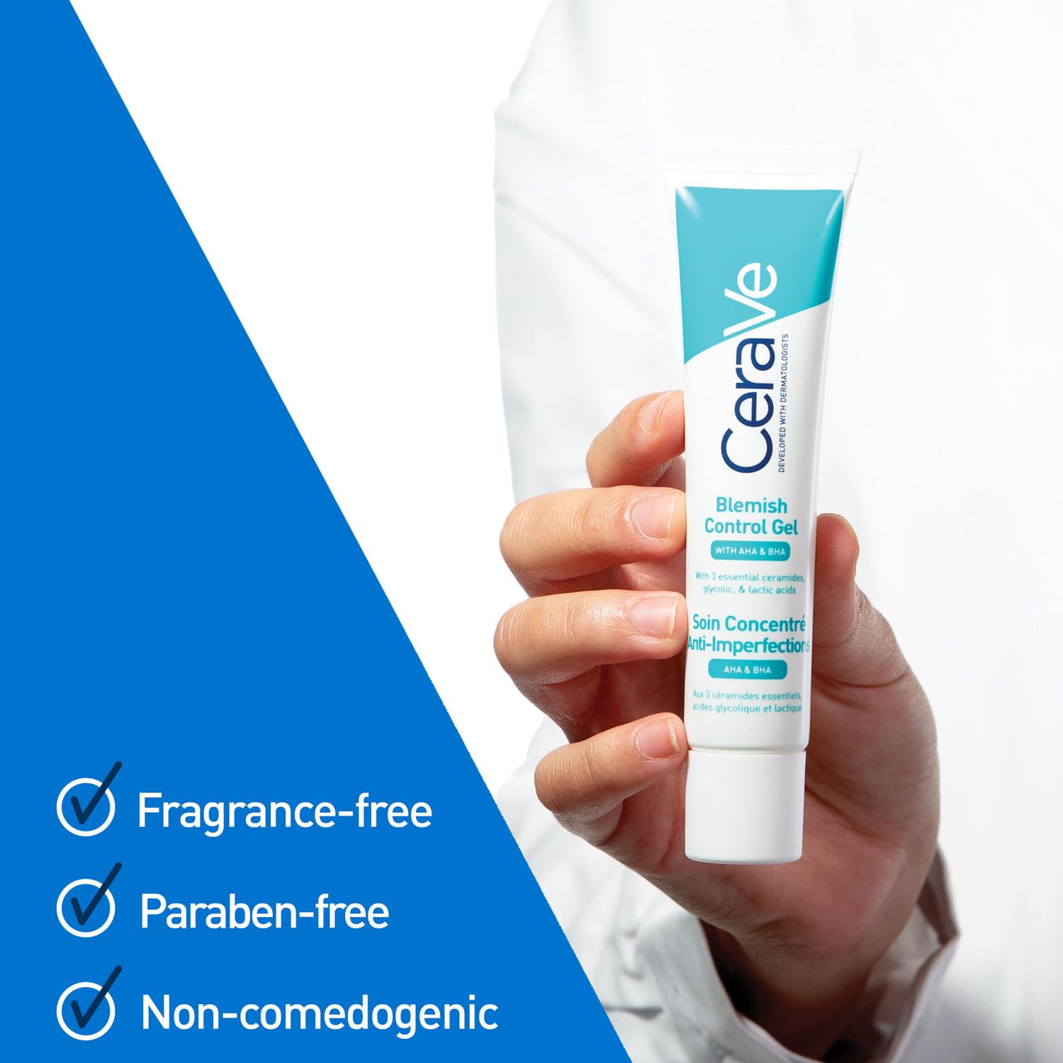 CeraVe Blemish Control Gel with 2% Salicylic Acid and Niacinamide, Treats Blemish-Prone Skin By Reducing Acne and Blackheads. Acne Spot Treatment Gel Minimises Pores & Prevents Breakouts, 40ml