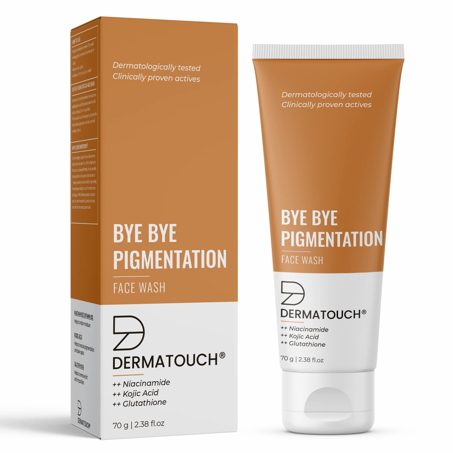 DERMATOUCH Bye Bye Pigmentation Face Wash | Anti Pigmentation for Women/Men with Niacinamide, Kojic Acid, & Glutathione