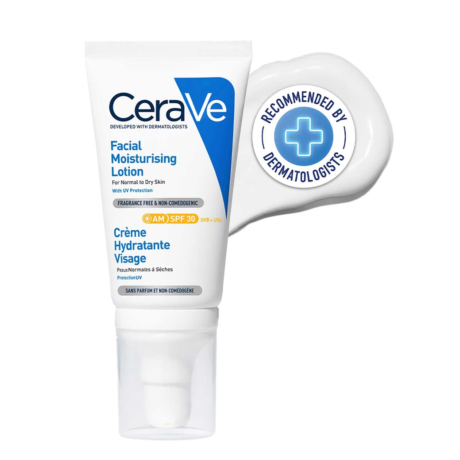 CeraVe AM Facial Moisturizing Lotion for Normal to Dry Skin (52 ml) with Broad Spectrum Sunscreen SPF 30, Enriched with Ceramides, Niacinamide & Hyaluronic acid