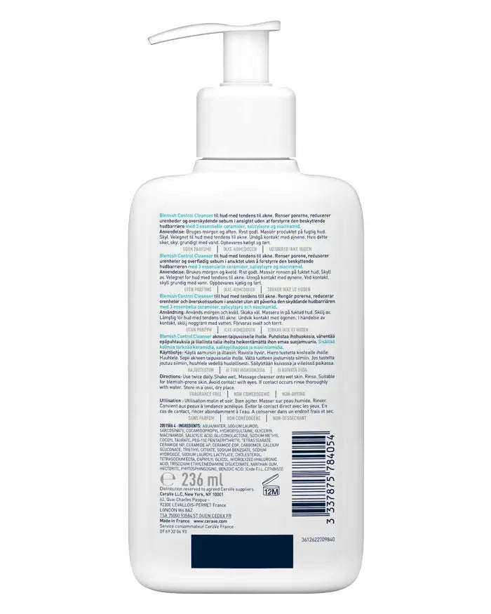 Cerave Blemish Control Cleanser With 2% Salicylic acid, 236 ml