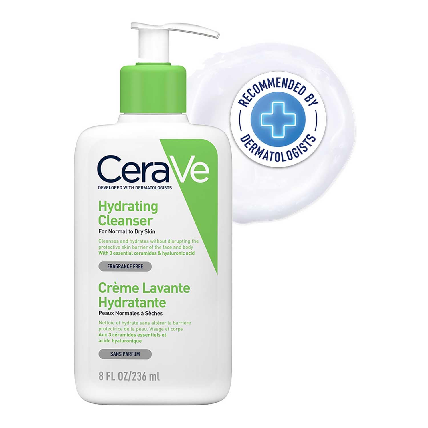 CeraVe Hydrating Cleanser For Normal To Dry Skin - Non-Foaming Face Wash with Hyaluronic Acid And Ceramides | Non-Comedogenic, Non-Irritating And Fragrance-Free Cleanser