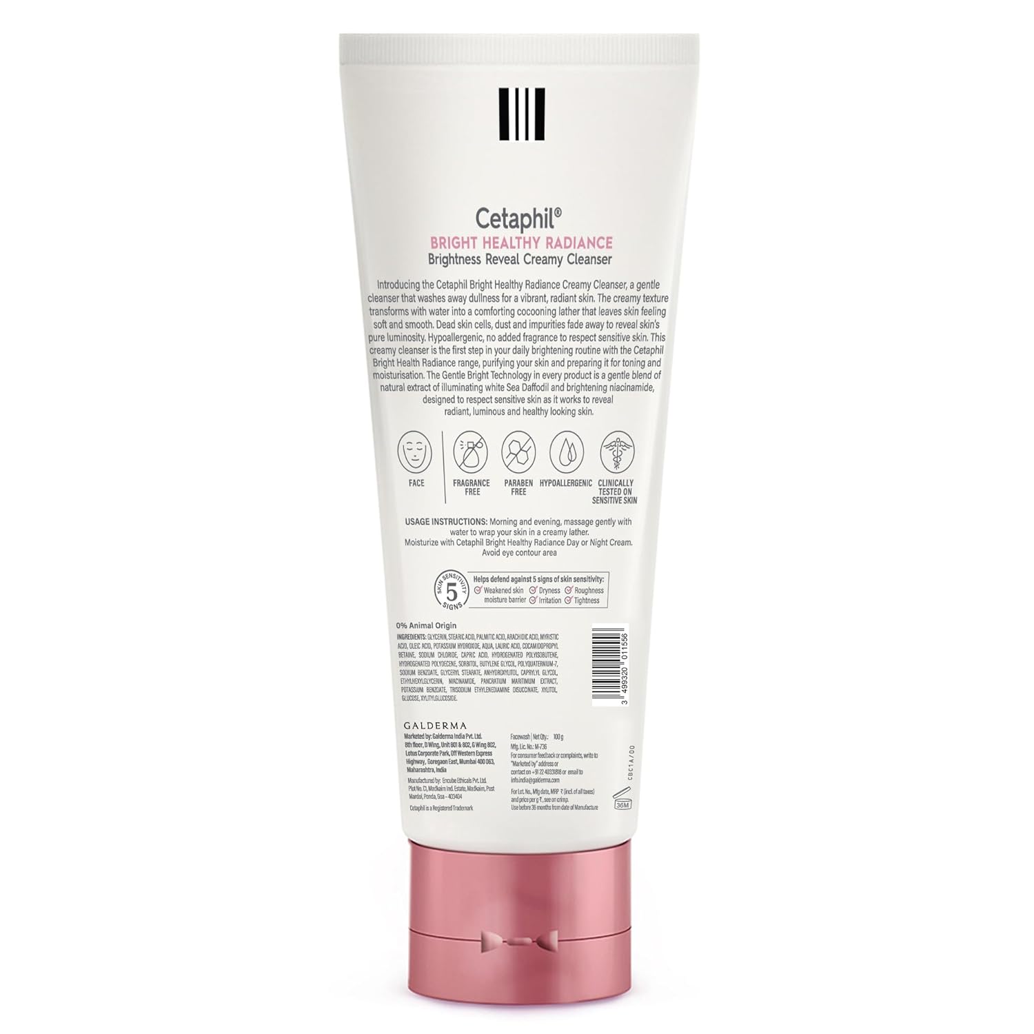 Cetaphil Brightness Reveal Creamy Cleanser, 100 g| Brightening Face Wash for Uneven Skin Tone| Niacinamide, Sea Daffodil| Fragrance Free| Dermatologist Recommended