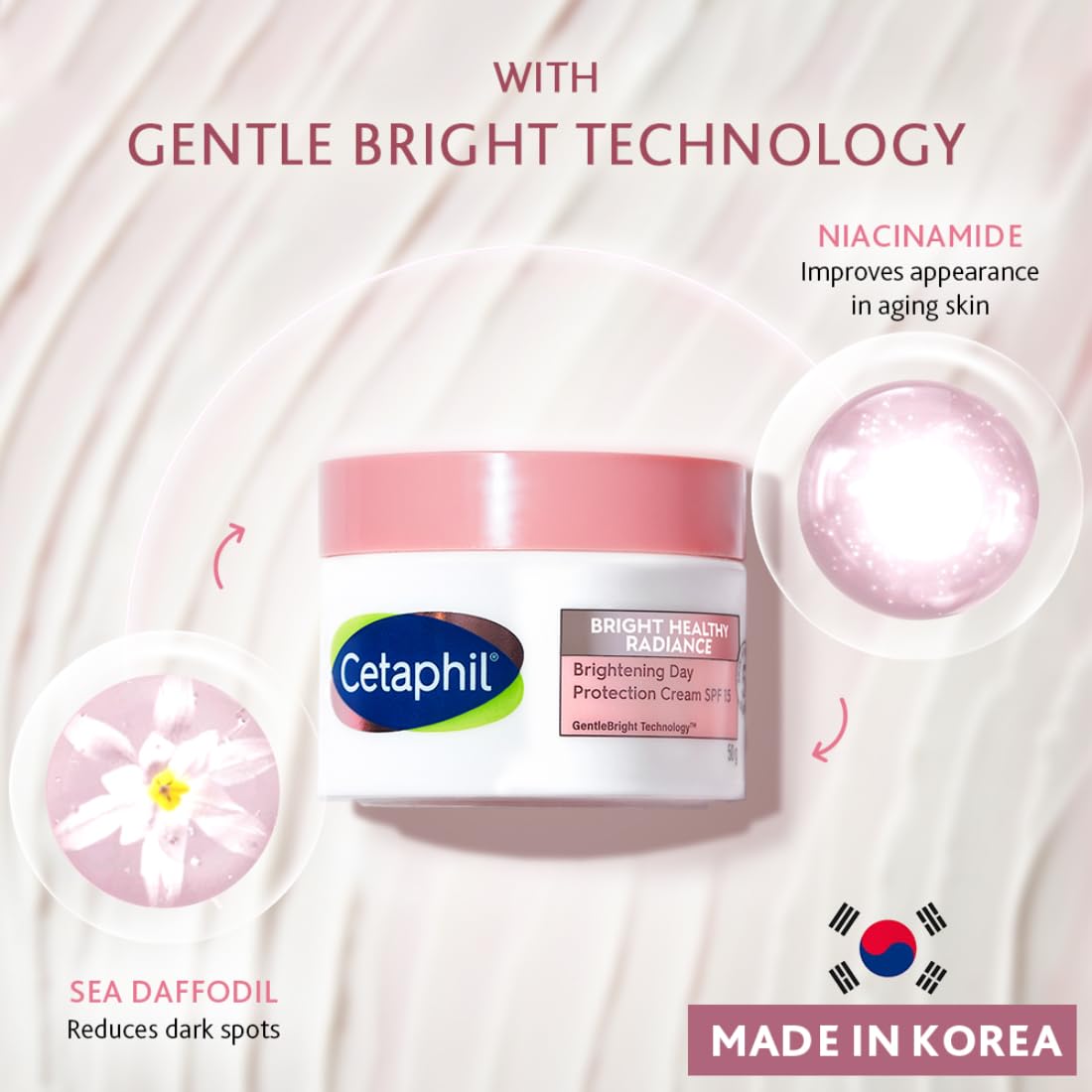 Cetaphil Brightening Day Protection Cream SPF 15 | Day Cream for Dark Spots, Uneven Skin Tone| Fragrance-Free, 50g