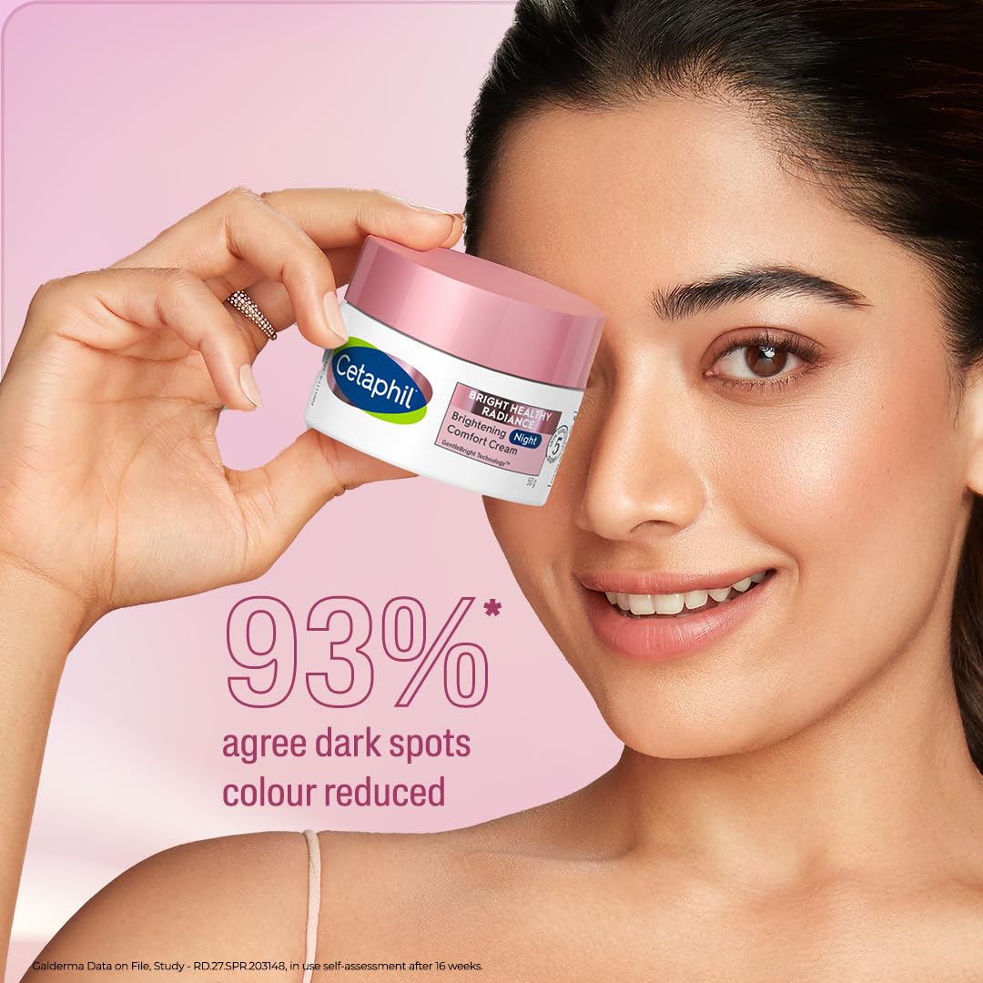 Cetaphil Brightening Night Comfort Cream | For Dark Spots, Uneven Skin Tone| Fragrance Free| Dermatologist Recommended, 50g