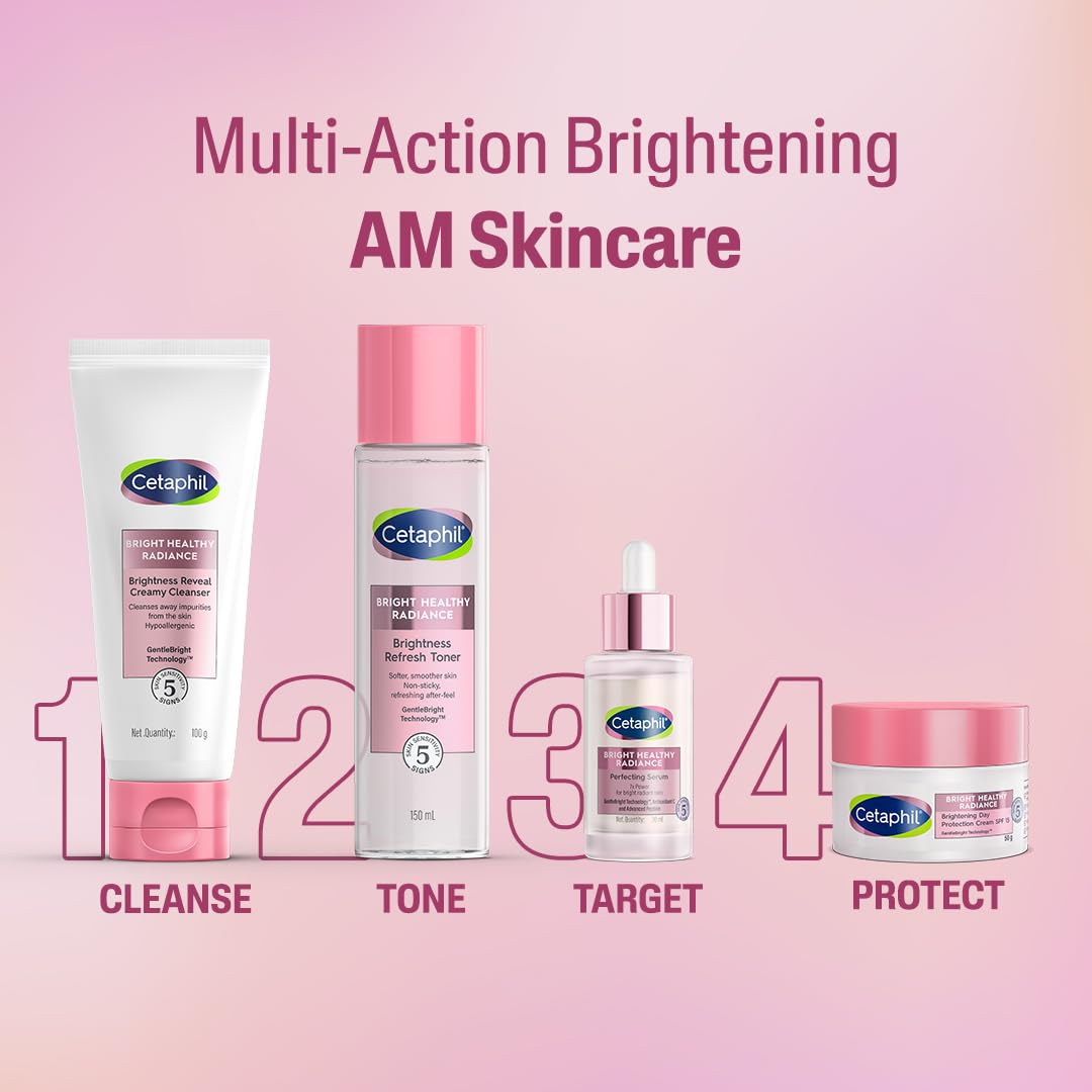 Cetaphil Bright Healthy Radiance Brightening |Glow Serum | 30ml | GentleBright Technologyâ„¢ with Antioxidant C and Advanced Peptide | Removes Dark Spots & Dullness