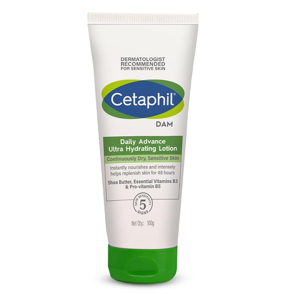 Cetaphil DAM Daily Advance Ultra Hydrating Lotion for Dry, Sensitive Skin| Moisturiser with Shea Butter| Non-Greasy, Fragrance-Free