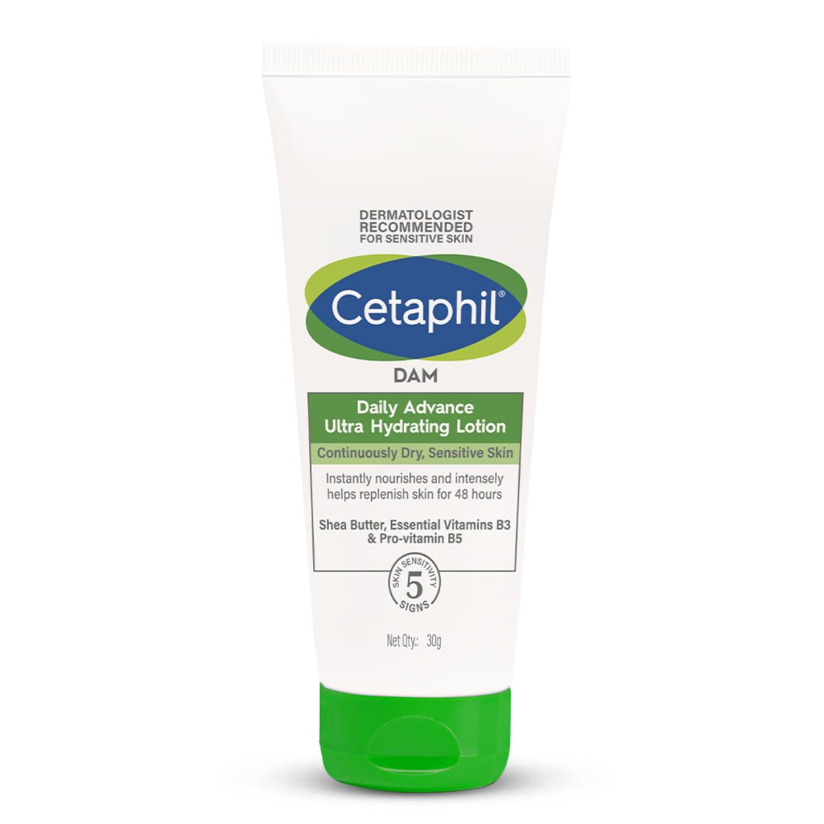 Cetaphil DAM Daily Advance Ultra Hydrating Lotion for Dry, Sensitive Skin| Moisturiser with Shea Butter| Non-Greasy, Fragrance-Free