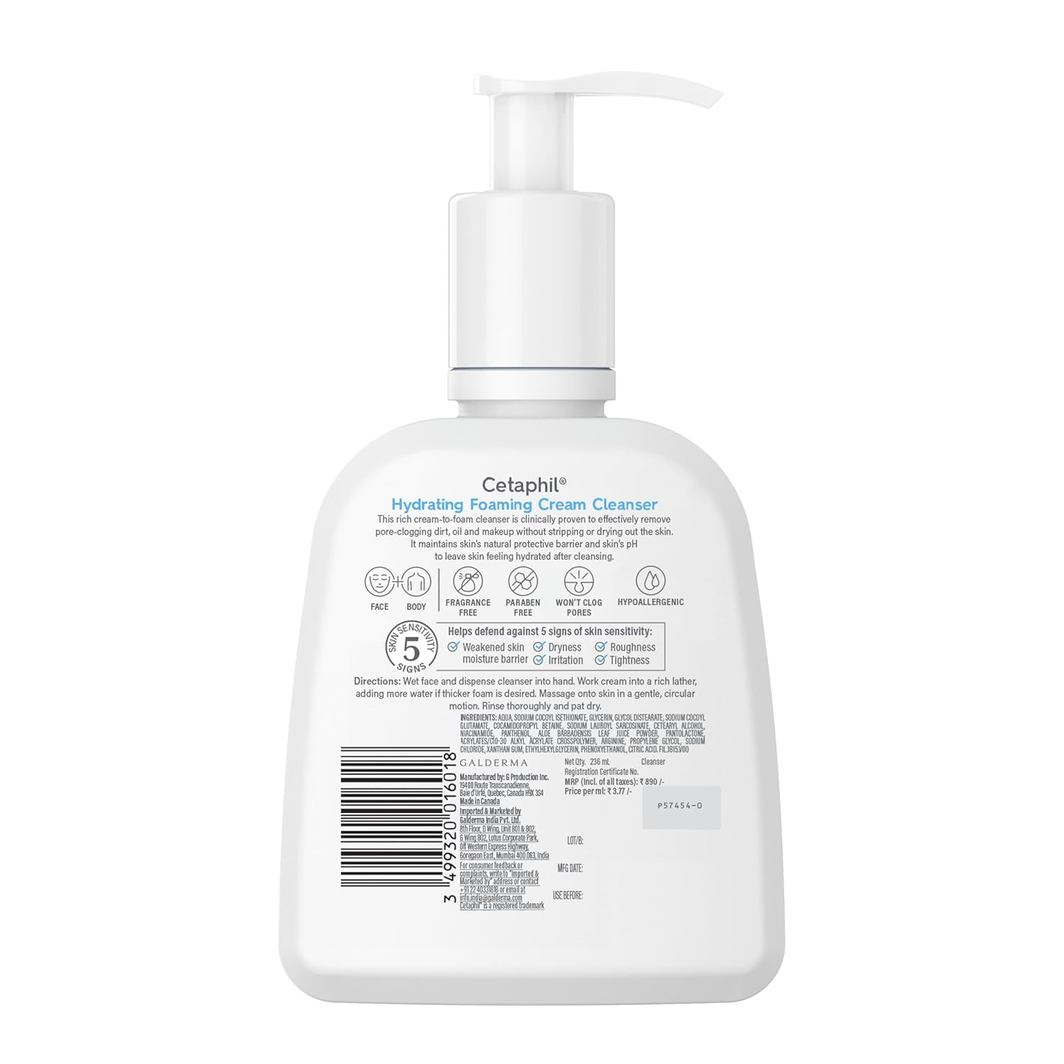 Cetaphil Hydrating Foaming Face Wash | 236 ml