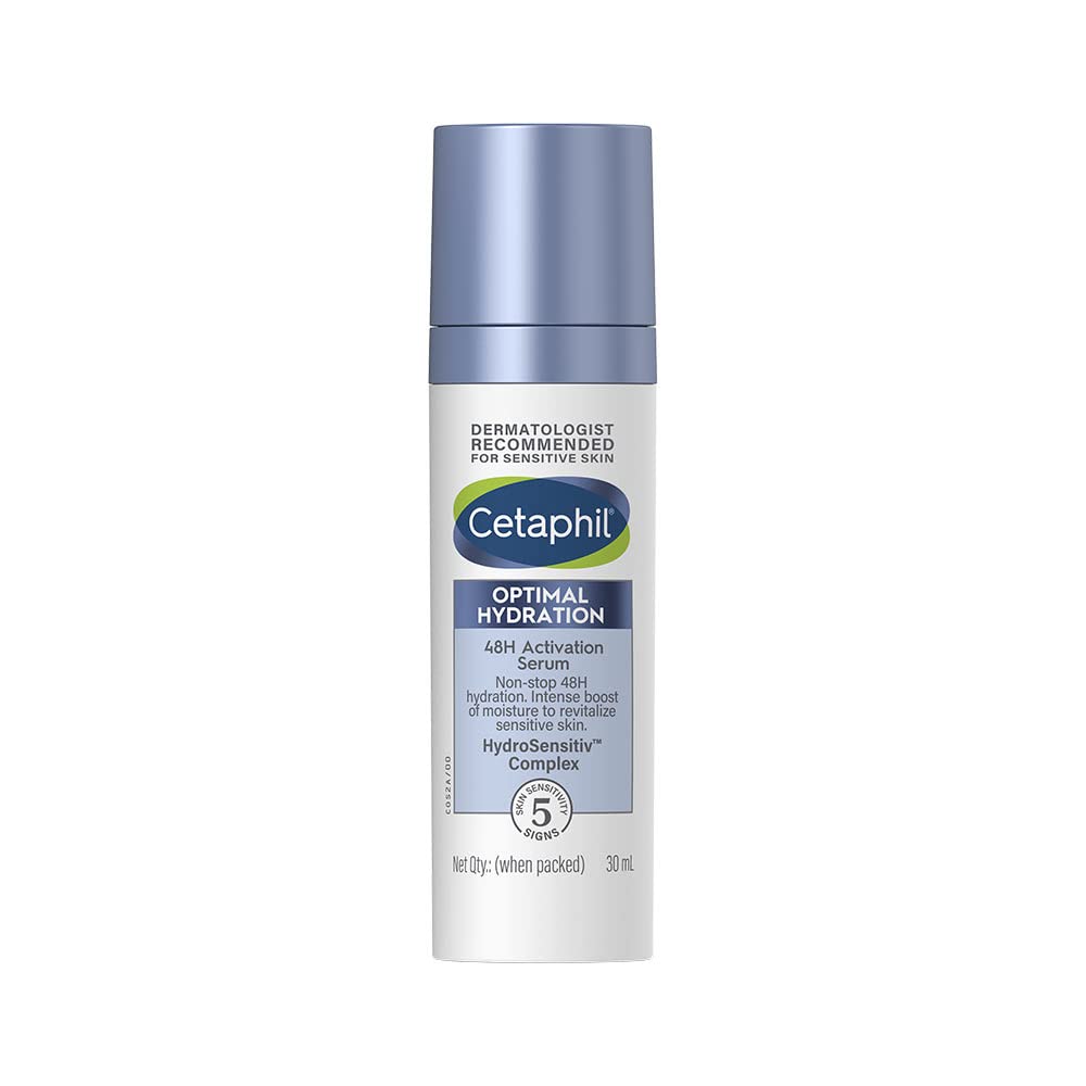 Cetaphil Optimal Hydration Lightweight Serum, 30 ml | Fast absorbing | Hyaluronic Acid, Blue Daisy extract, Vitamin B5 | Dermatologist Recommended for Sensitive Skin