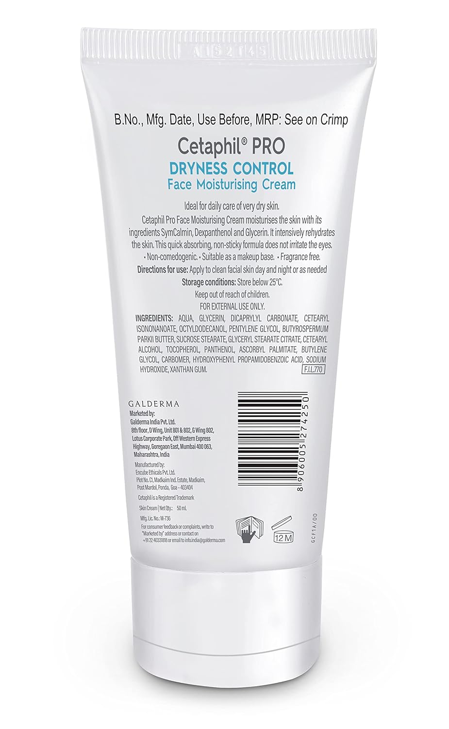 Cetaphil Pro Dryness Control Face Moisturizing Cream, 50ml