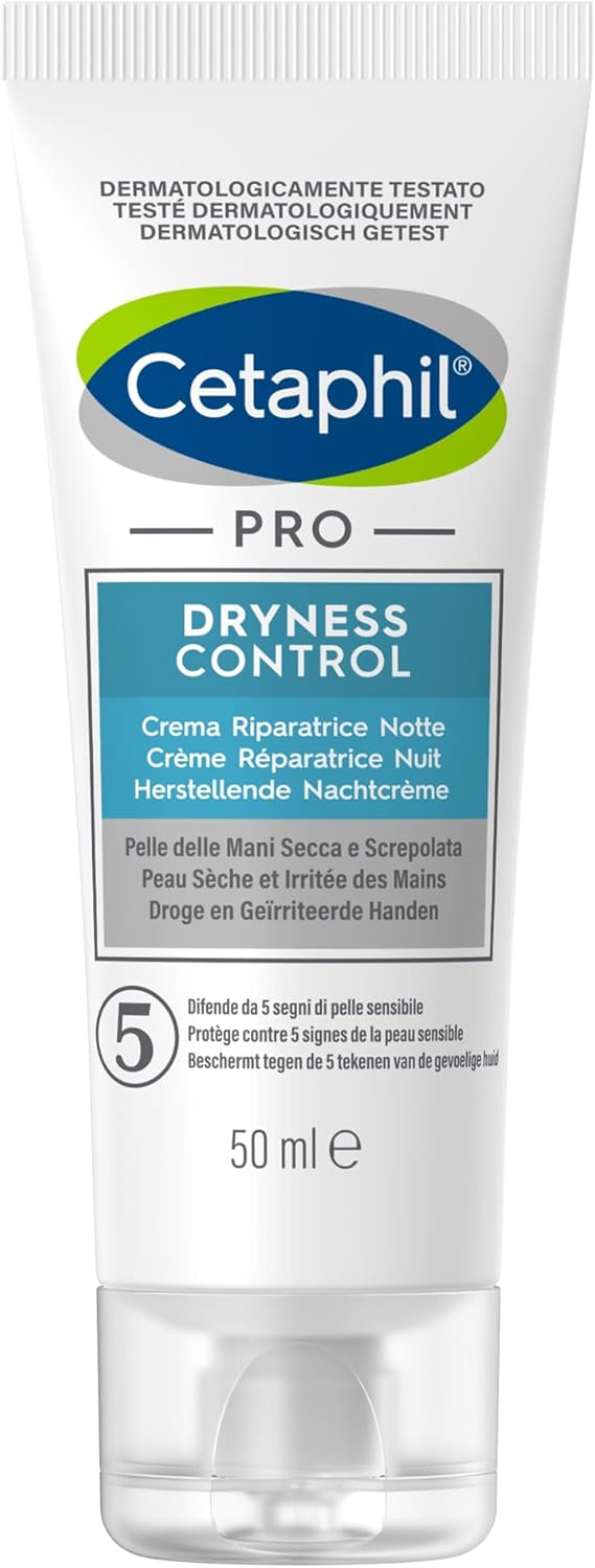 Cetaphil Pro Dryness Control Night Repair Hand Cream, Protection & Hydration for Dry, Cracked Skin, Fragrance Free, 50 ml