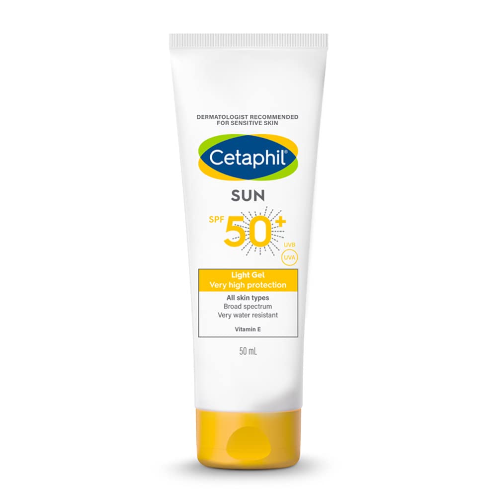 Cetaphil Sun SPF 50 Sunscreen For Combination Skin Type, Very High Protection Lightweight Gel, Water-resistant, Vitamin E, 50 ml