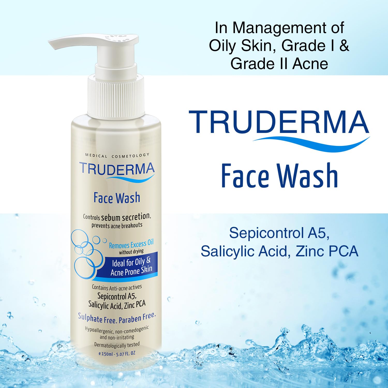 Truderma Face Wash with 1% Salicylic Acid - Cleansing Formula for Smooth, Radiant Skin | 150 ml - Skiynse Dermatologique