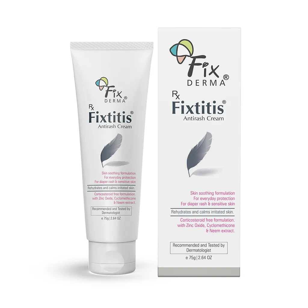 Fixtitis Anti Rash Cream, 75g | Natural Skin-Soothing Cream to Heal and Calm Rashes ( Pack of 2 )