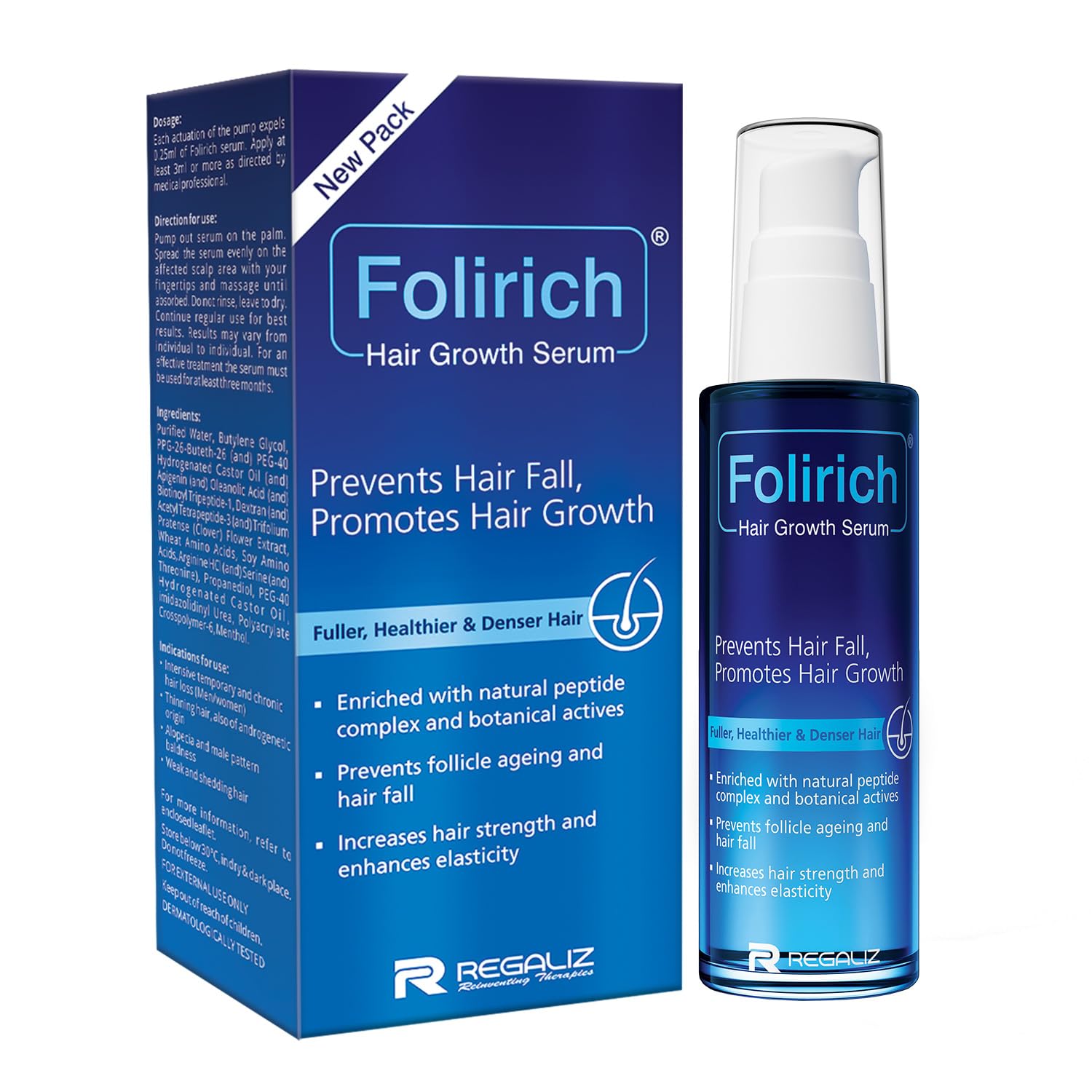 Folirich Hair Growth Serum | Nourishes Hair Promotes Regrowth Reduces Breakage | 60 ml - Skiynse Dermatologique