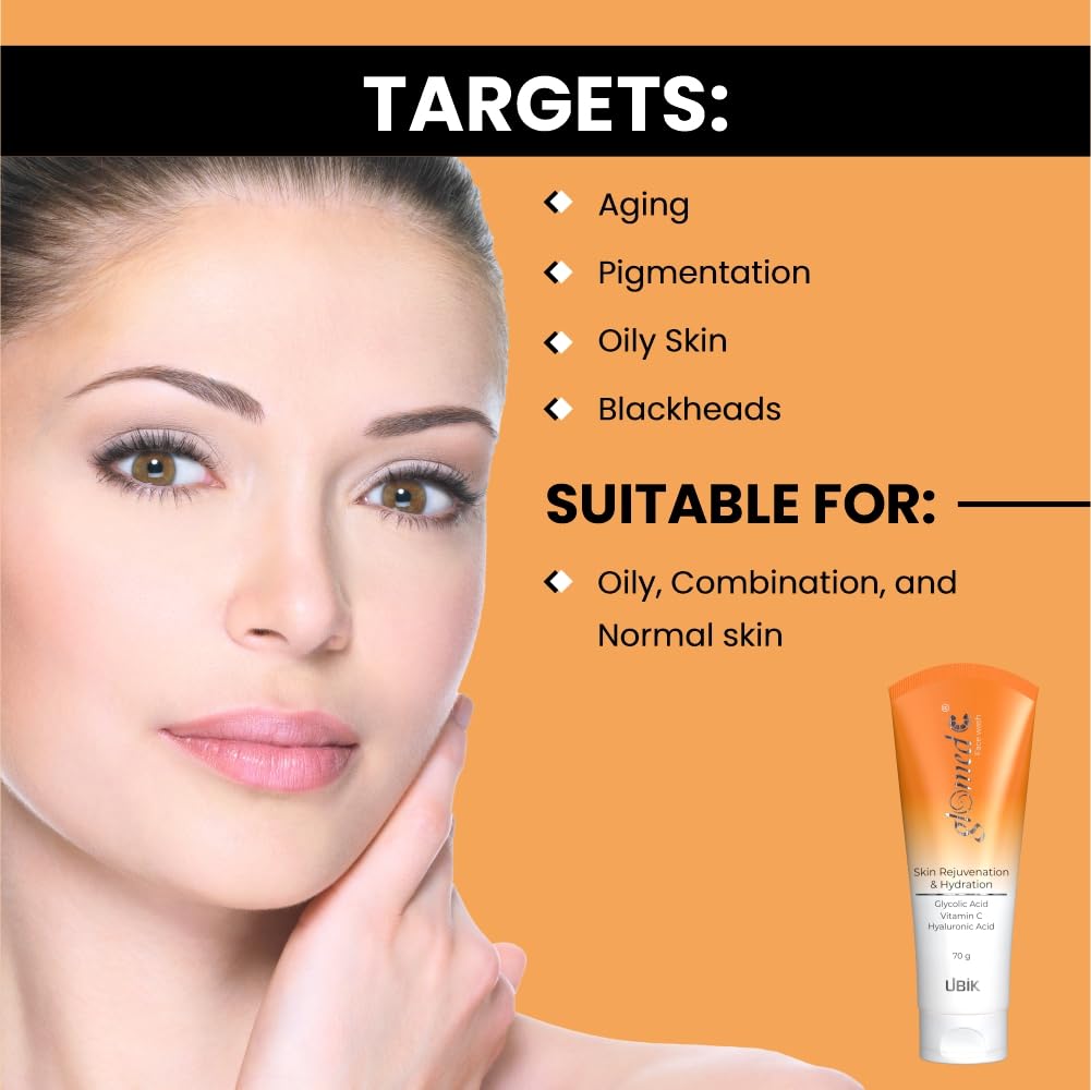 Glomed C Rejuvenating & Skin Lightening Face Wash | 70ml - Skiynse Dermatologique
