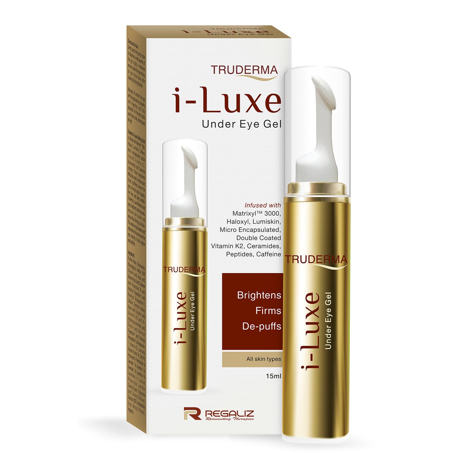 Truderma i-Luxe Under Eye Gel | Reduces Dark Circles, Puffiness, Crow's Feet & Fine Lines | Hydrating & Anti-Aging Formula | 15ml - Skiynse Dermatologique