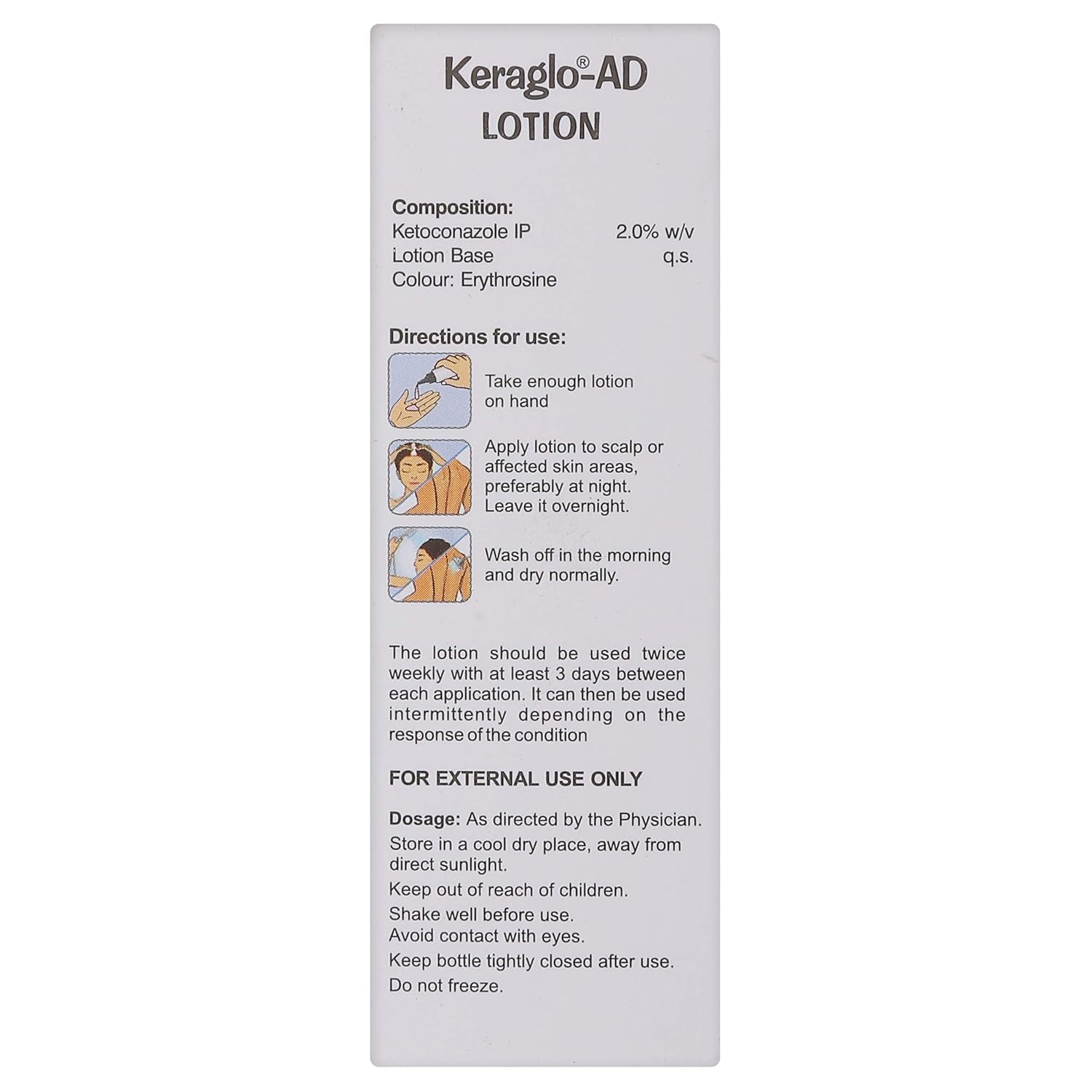 Keraglo-AD Lotion, 50ml Lotion with Ketoconazole