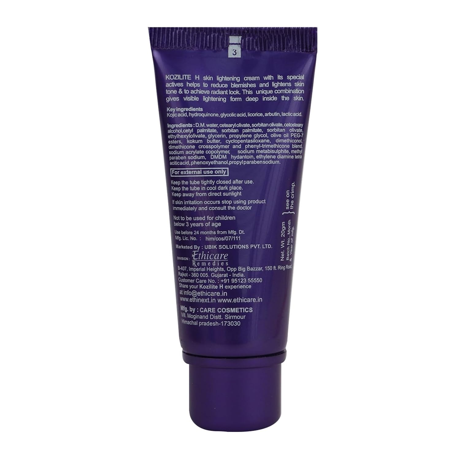 Kozilite-H Skin Lightening Cream | 20g - Skiynse Dermatologique