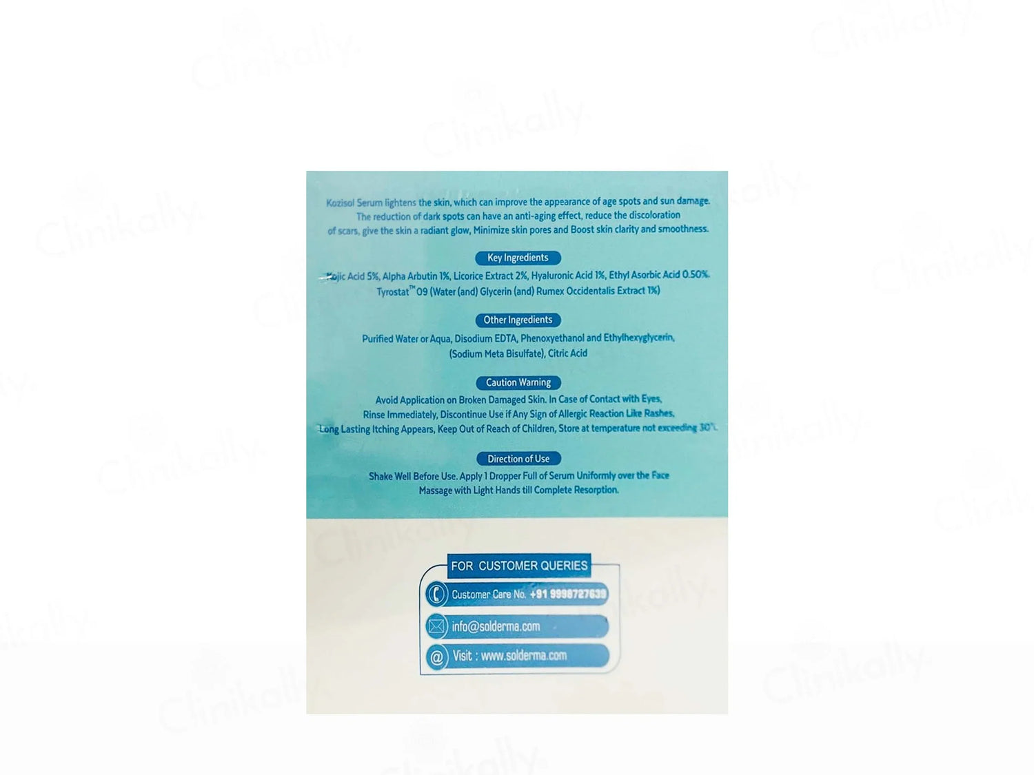 Kozisol Serum For Reduces Pigmentation and Ageing | 15 ml - Skiynse Dermatologique