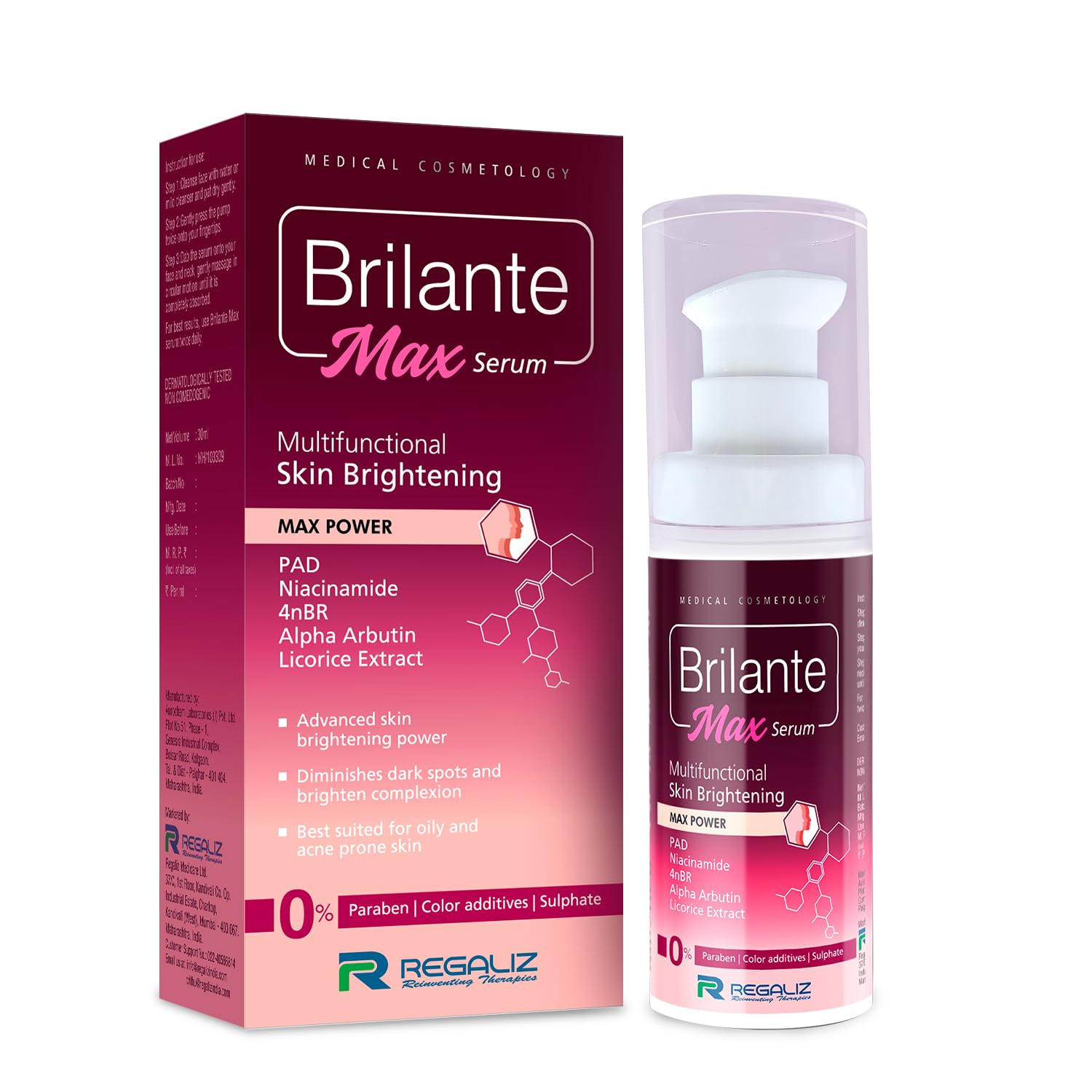 Regaliz Brilante Max Serum | Multifunctional Skin Brightening & Radiance Booster | Targets Dark Spots, Uneven Skin Tone, and Dullness | 30ml - Skiynse Dermatologique
