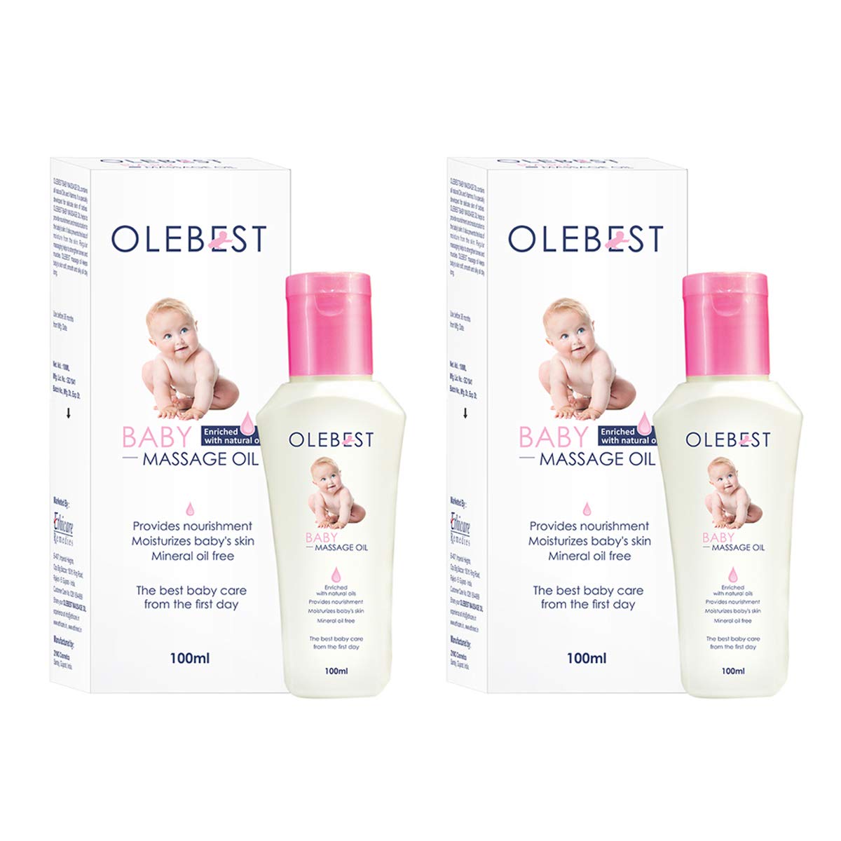 OLEBEST Baby Massage Oil | 100 ml ( Pack Of 2 ) - Skiynse Dermatologique