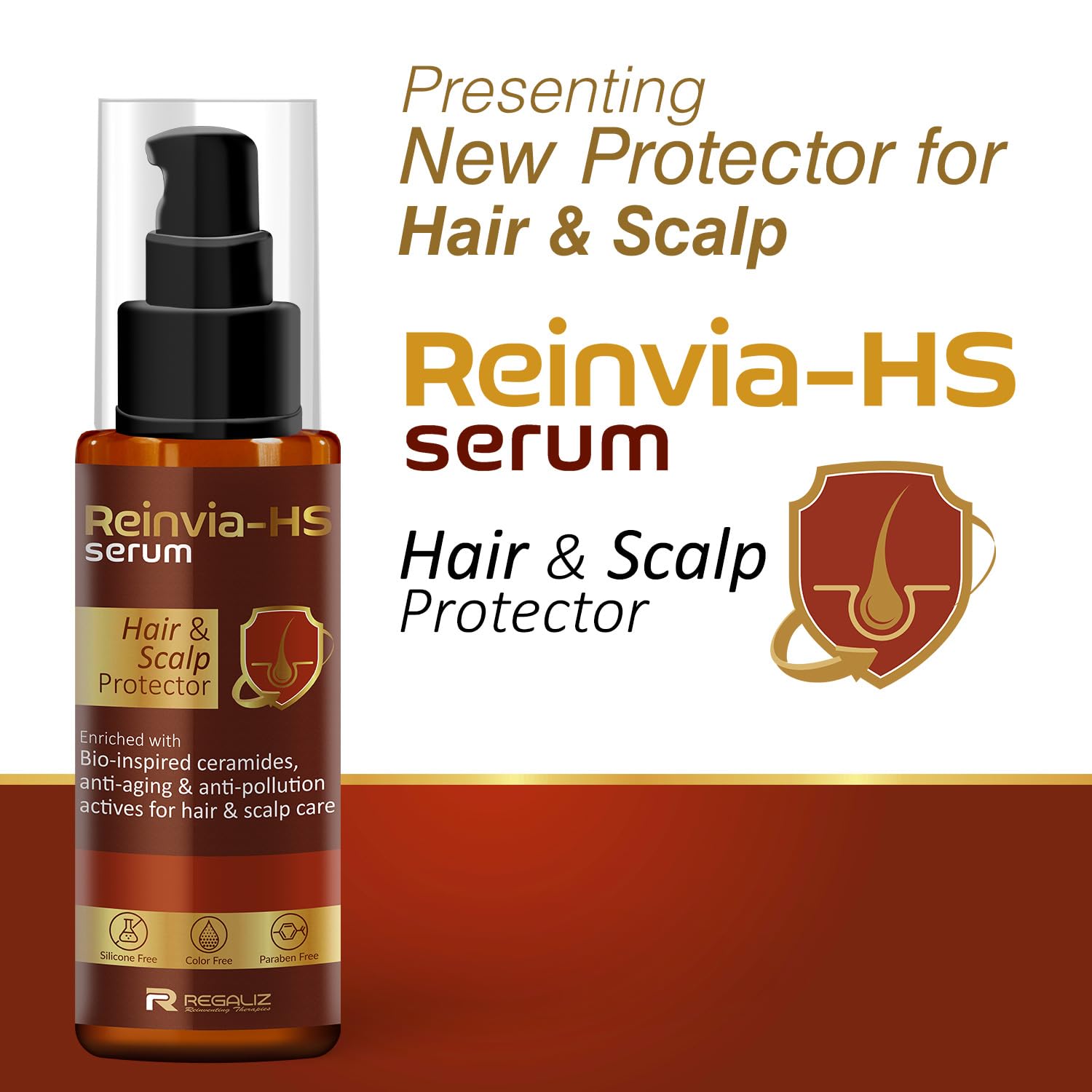 Reinvia-HS Hair & Scalp Protector Serum  for UV & DNA Protection, Lightweight & Hydrating Formula | 90ml - Skiynse Dermatologique