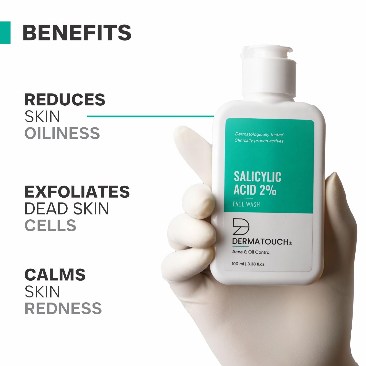 DERMATOUCH Salicylic Acid 2% Face Wash | For Acne & Oil Control | Suitable to All Skin Types | For both Men & Women ( Pack of 2 )