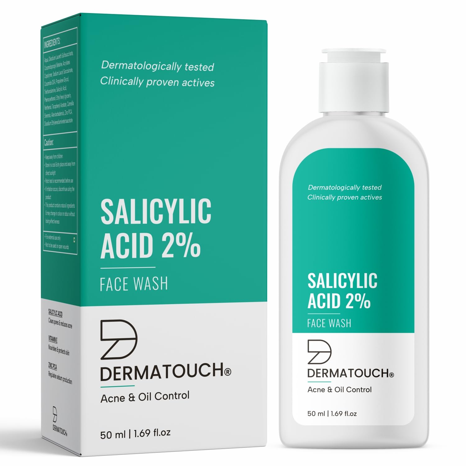 DERMATOUCH Salicylic Acid 2% Face Wash | For Acne & Oil Control | Suitable to All Skin Types | For both Men & Women ( Pack of 2 )