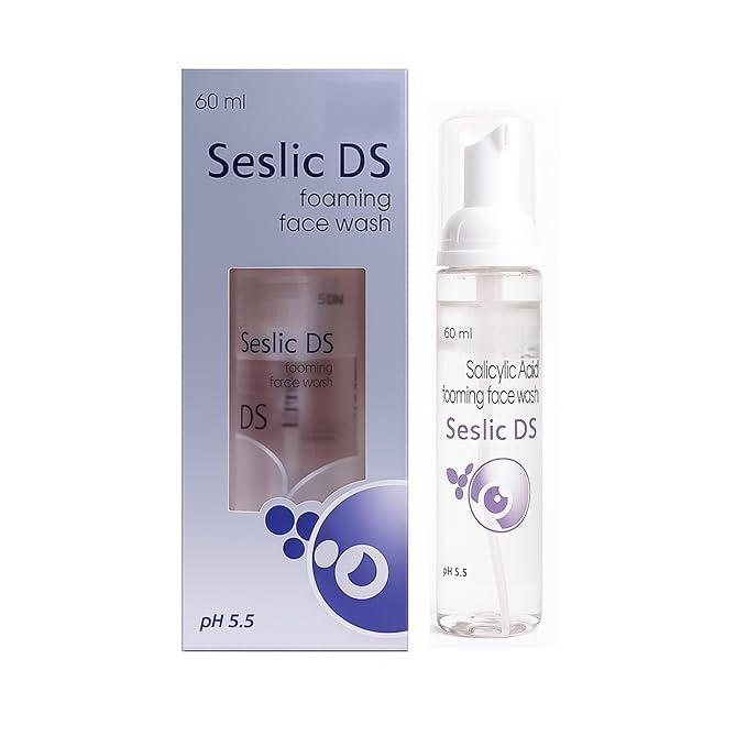 Saslic DS Foaming Face Wash | 2% Salicylic Acid | Acne Prevention | Pore Unclogging Formula for Clear Skin | 60ml