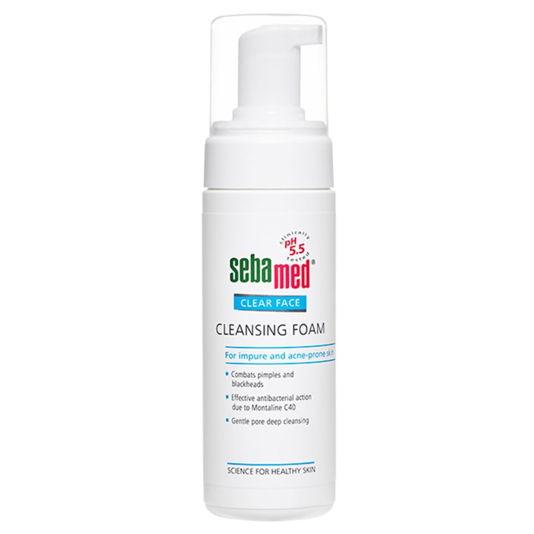 Sebamed Clear Face Cleansing Foam for Acne prone Skin I pH 5.5 I Gentle, Effective hydrating cleanser for pimples | Face wash |men & womenl Oil Free l Clinically proven l Toxin free