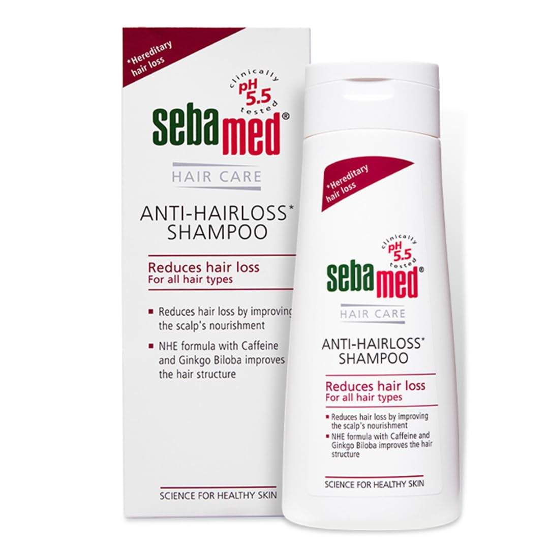 Sebamed Anti Hairloss Shampoo, 200 ml | pH 5.5 | Reduces Hairloss | Caffeine & Gingko Biloba| Hairfall| men & women | Soap free l Toxin free l Clinically proven