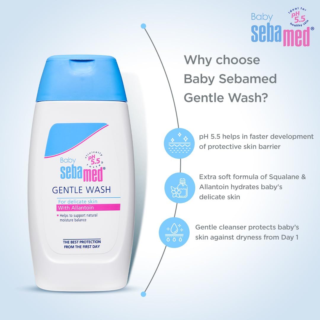Sebamed Baby Gentle Wash | pH 5.5 | Body Wash | Soap Free | Tear Free