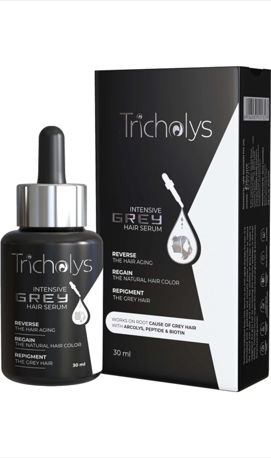 Tricholys Intensive Grey Hair Serum, Anti-Grey Hair Treatment with Arcolys and Biotin, Natural Hair Colour Restoration | 30 ml - Skiynse Dermatologique