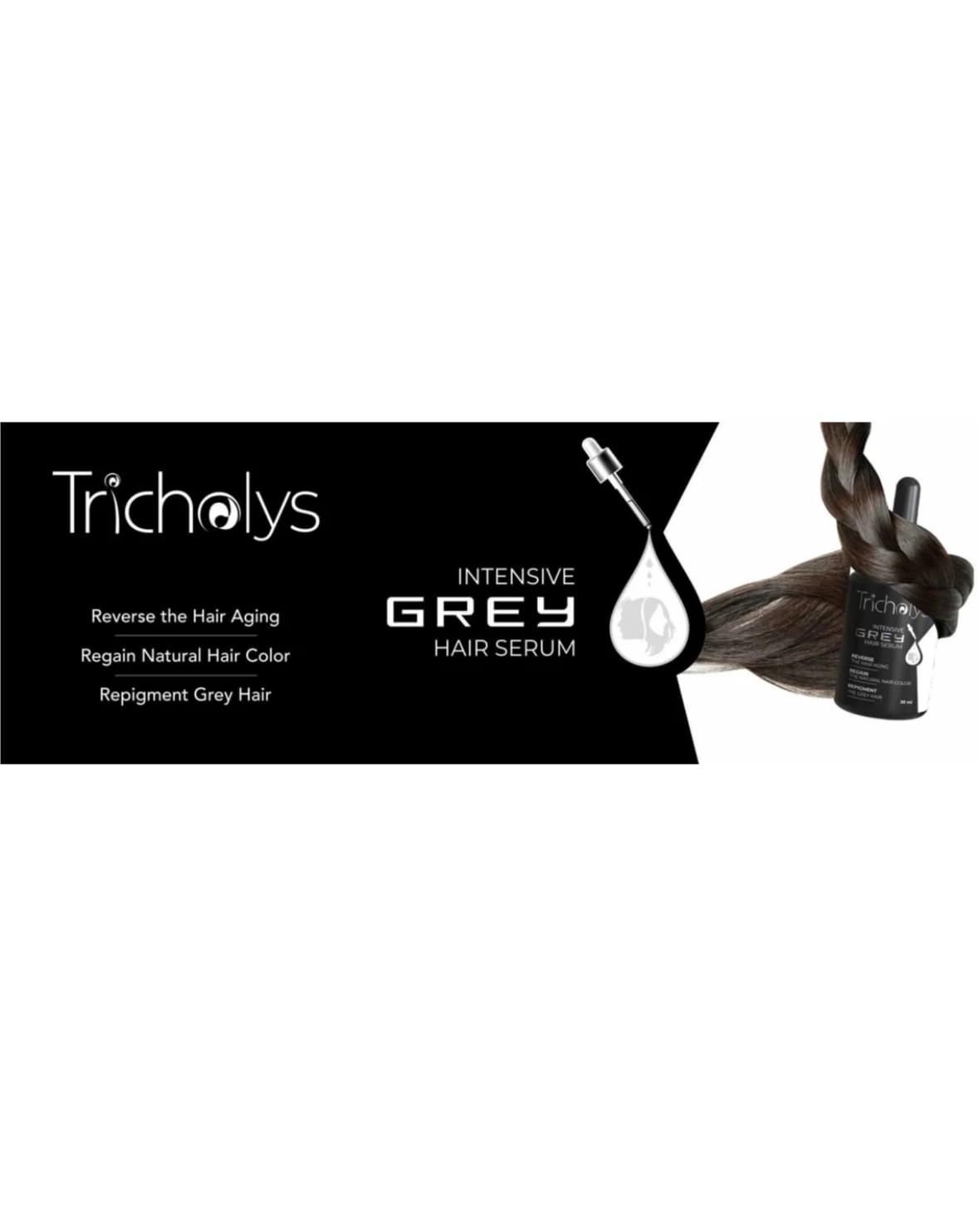 Tricholys Intensive Grey Hair Serum, Anti-Grey Hair Treatment with Arcolys and Biotin, Natural Hair Colour Restoration | 30 ml - Skiynse Dermatologique