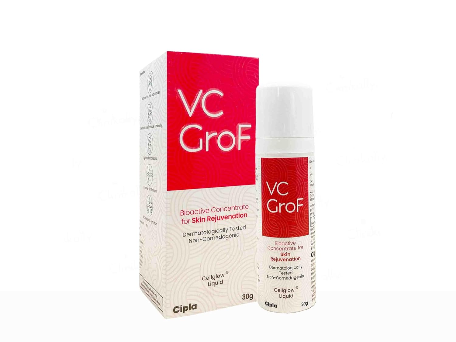 VC GroF Cellglow Liquid Vitamin C Serum | Reduces Pigmentation & Blemishes | Curtails Signs of Ageing | Skin Hydration Boost, 30g