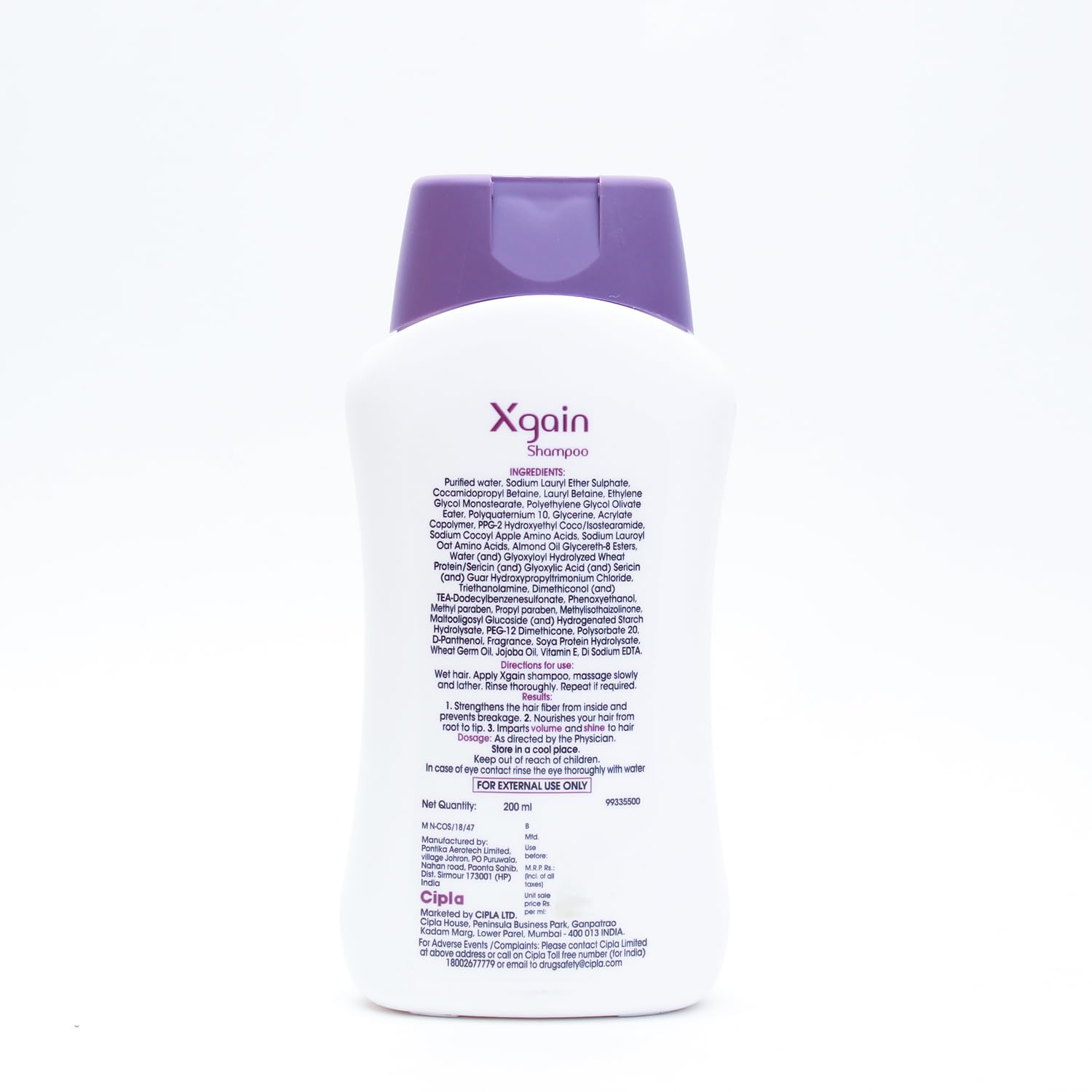 Xgain Shampoo | 2 in 1 Volumizing Formula | pH Balanced | Enhance Hair Volume and Shine | 200 ml