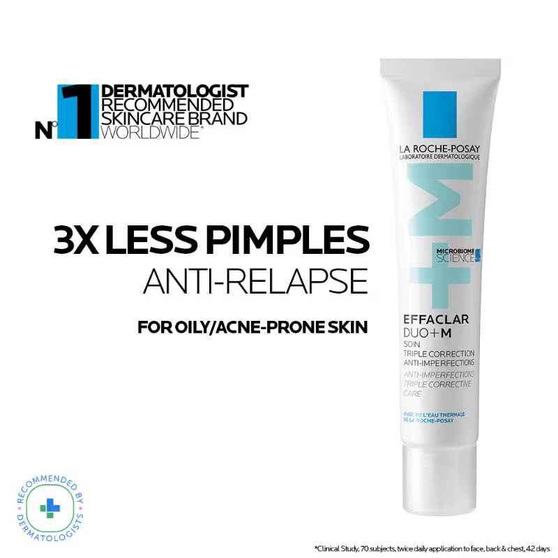 La Roche-Posay Effaclar Duo+M Gel with Salicylic acid,Anti-Acne Moisturiser for Acne-Prone Skin ( Pack of 2 )