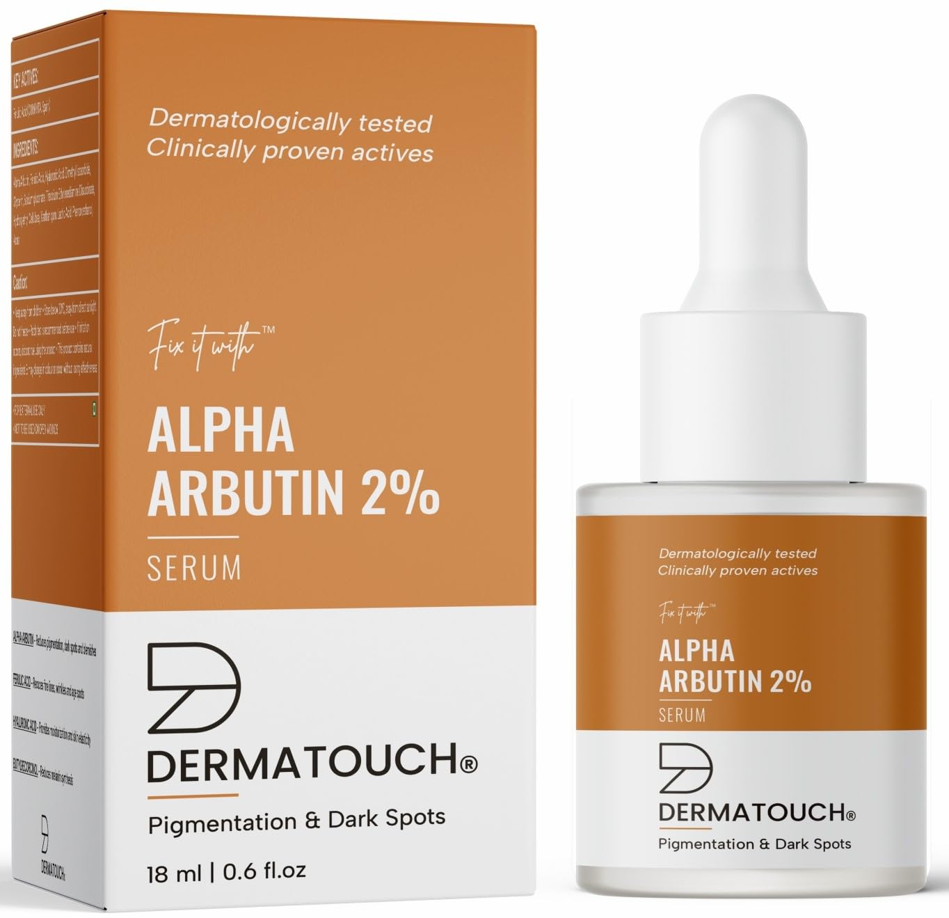 DERMATOUCH Alpha Arbutin 2% Serum | Best For Pigmentation & Dark Spots Reduction | Suitable To All Skin Types | For Both Men & Women