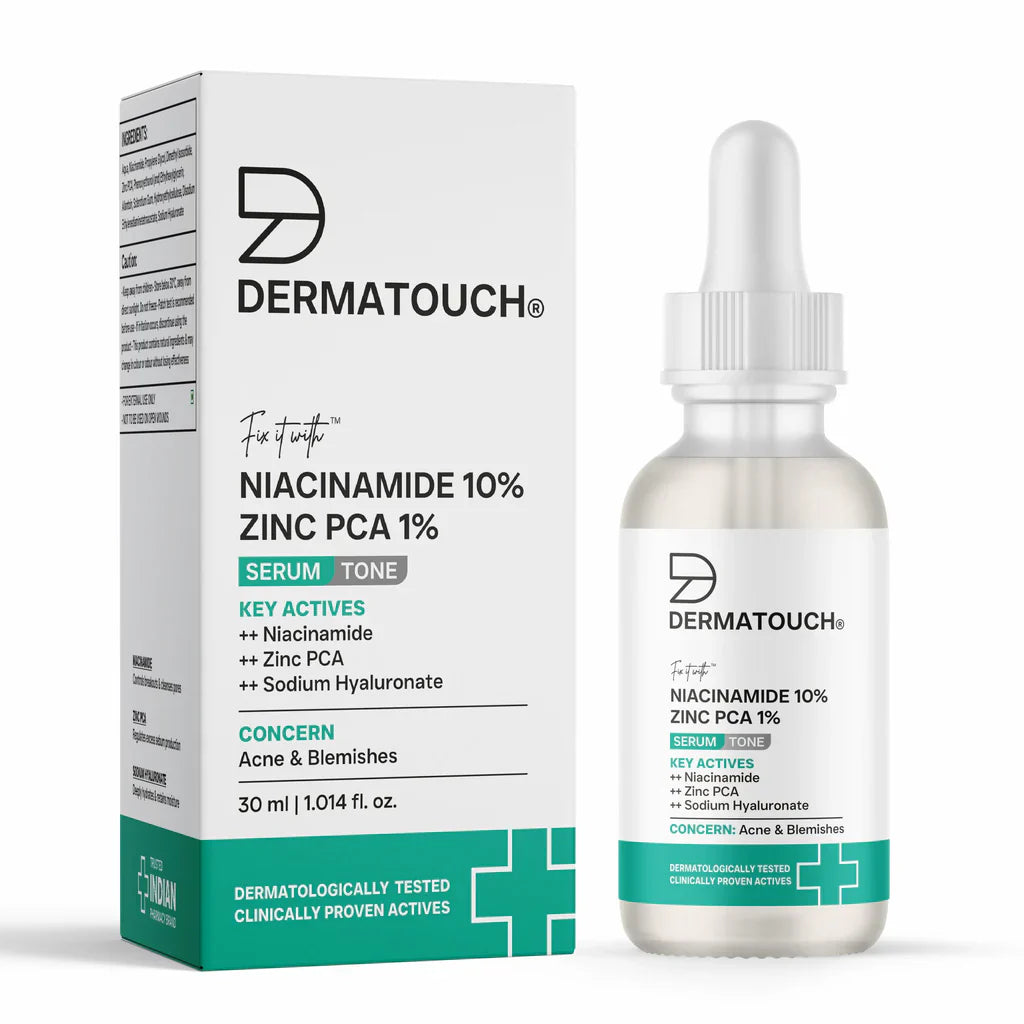 DERMATOUCH 10% Niacinamide Serum for Acne & Blemishes| Oil Balancing with Zinc PCA | For Acne Prone skin