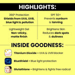360 Block Sunscreen Gel SPF 50+ - Protects From UVA, UVB, Infra-Red Radiation (IR), Blue Light & Atmospheric Pollutants | 50g - Skiynse Dermatologique