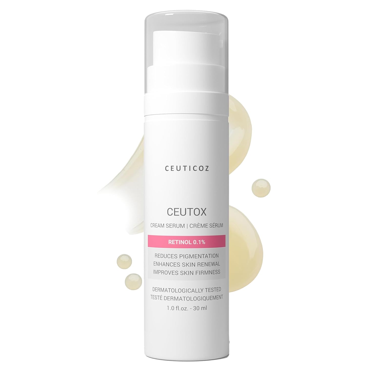 Ceutox Cream Serum | For Skin Aging & Fine Lines | Smoothens wrinkles & boosts cell renewal | 0.1% Retinol & Vitamin C | All Skin Types | 30ml
